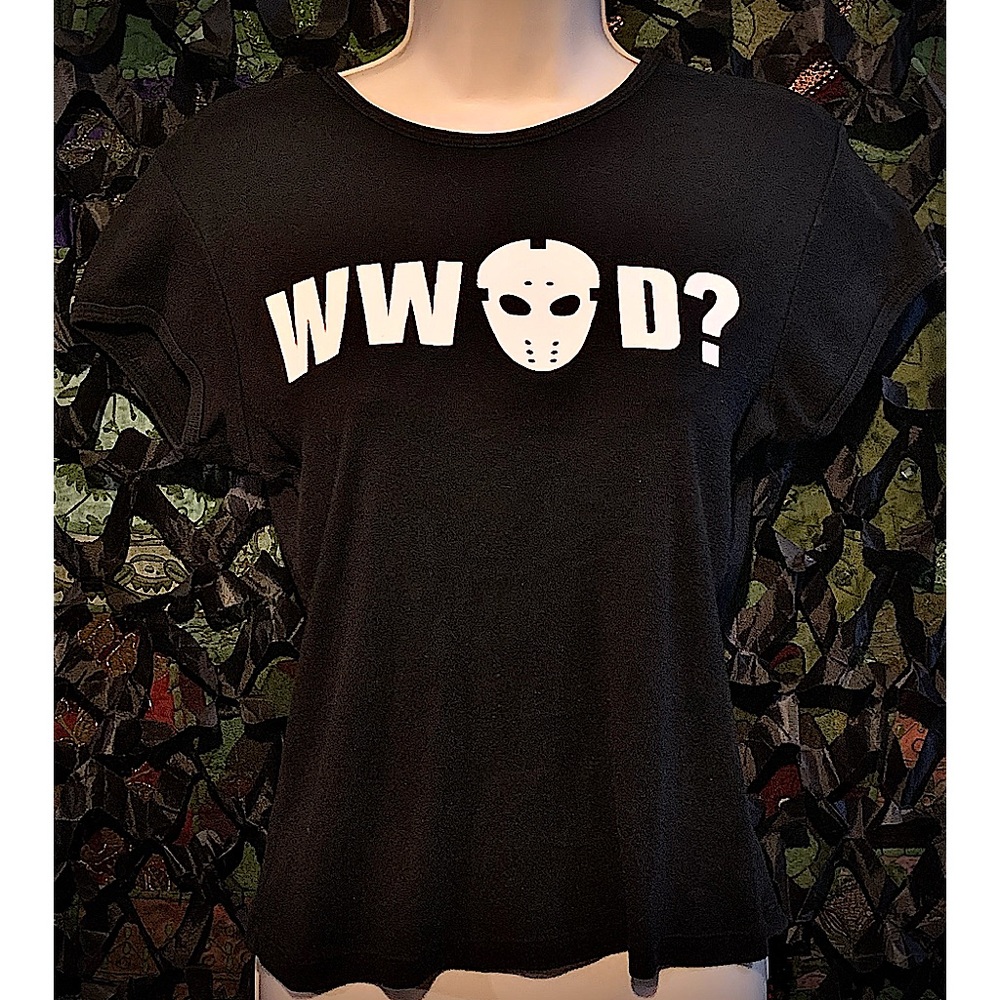 2006 Friday the 13th “What Would Jason Do?” Babydoll shirt by Fright-Rags 🔪